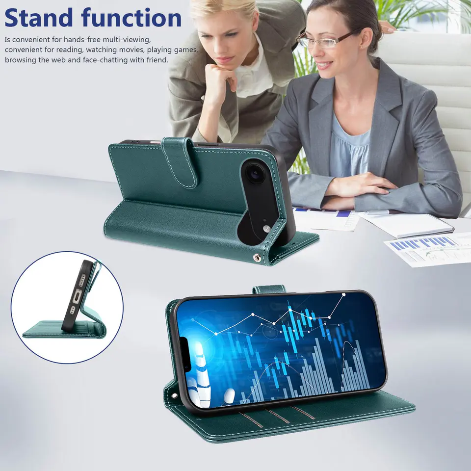 JHWVVTF Wallet Flip Case for iPhone Air, RFID-Blocking (Teal Green), view 5