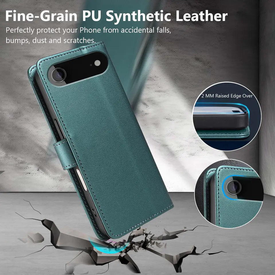 JHWVVTF Wallet Flip Case for iPhone Air, RFID-Blocking (Teal Green), view 6