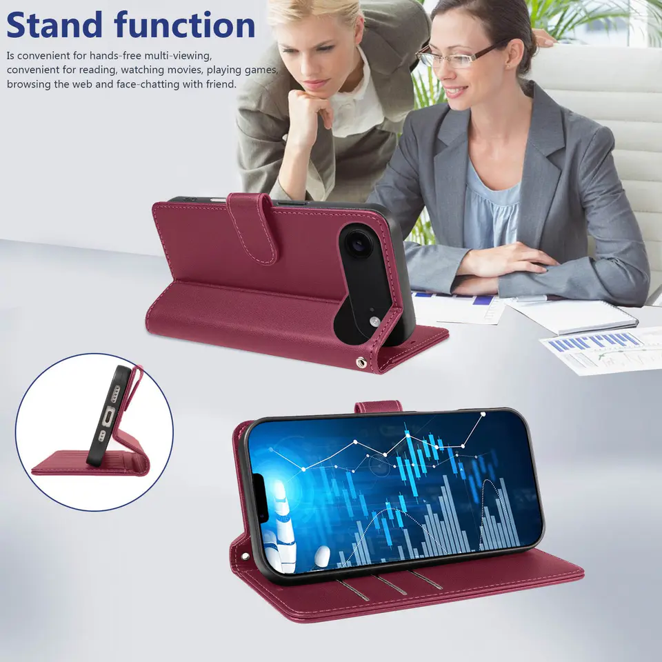 JHWVVTF Wallet Flip Case for iPhone Air, RFID-Blocking (Wine Red), view 5