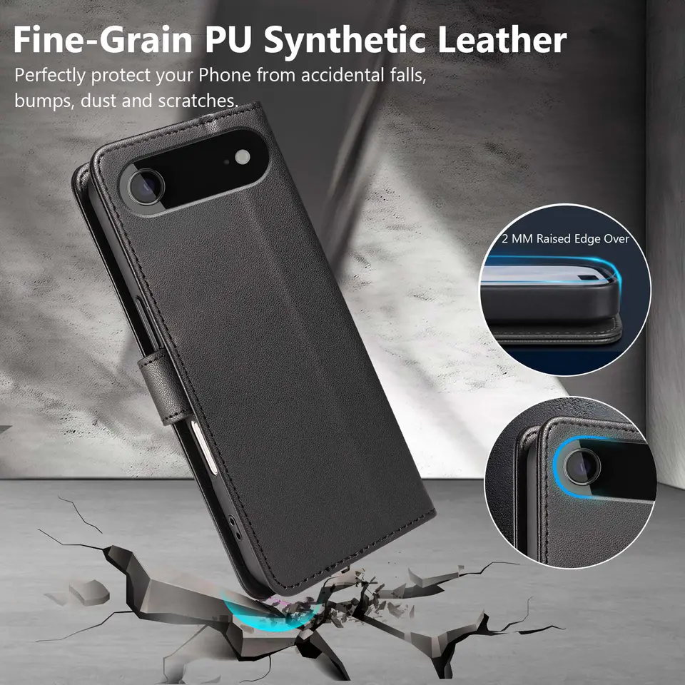 JHWVVTF Wallet Flip Case for iPhone Air, RFID-Blocking (Black), view 6