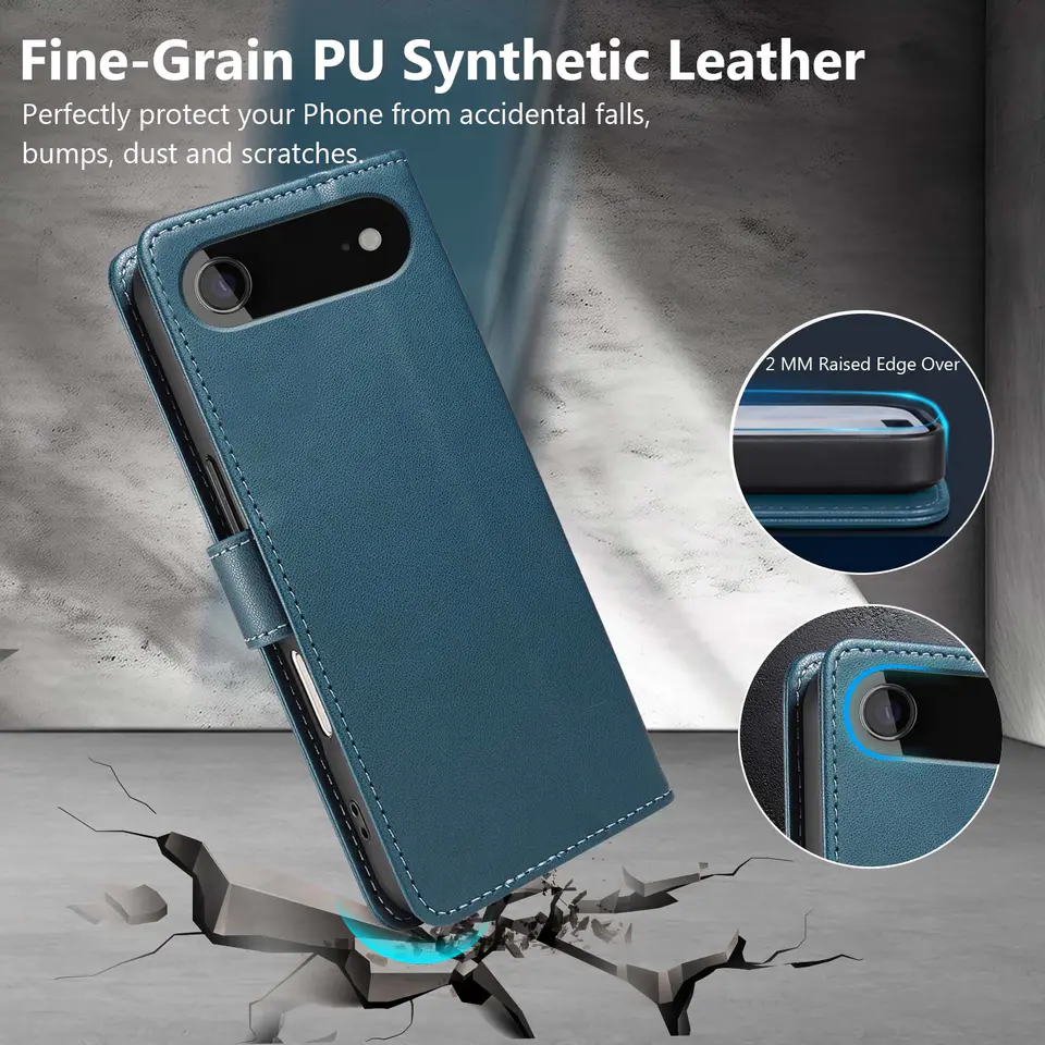 JHWVVTF Wallet Flip Case for iPhone Air, RFID-Blocking (Navy Blue), view 6