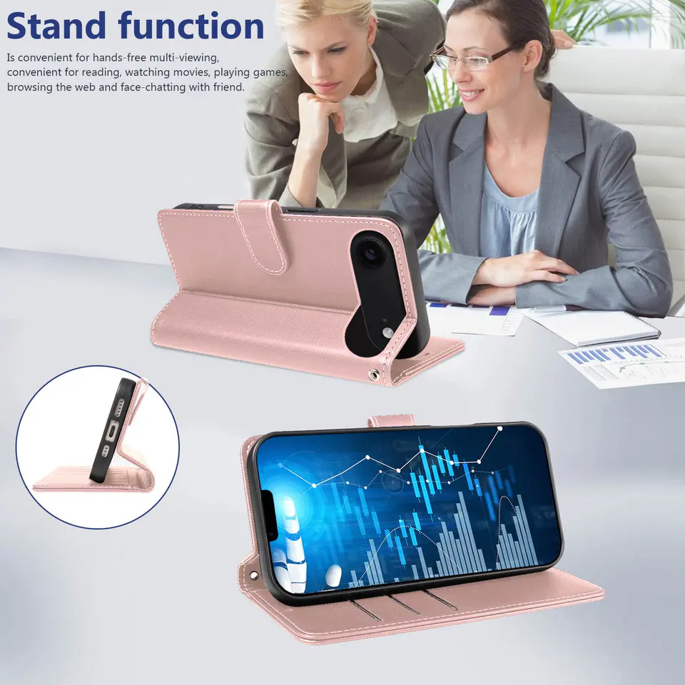 JHWVVTF Wallet Flip Case for iPhone Air, RFID-Blocking (Rose Gold), view 5