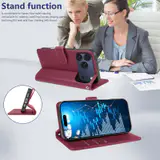 JHWVVTF Wallet Flip Case for iPhone 17 Pro, RFID-Blocking (Wine Red), view 5