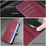 JHWVVTF Wallet Flip Case for iPhone 17 Pro, RFID-Blocking (Wine Red), view 7