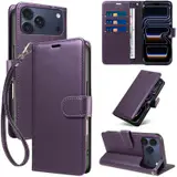 JHWVVTF Wallet Flip Case for iPhone 17 Pro Max, RFID-Blocking (Purple), view 1