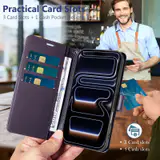JHWVVTF Wallet Flip Case for iPhone 17 Pro Max, RFID-Blocking (Purple), view 3
