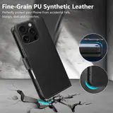 JHWVVTF Wallet Flip Case for iPhone 16 Pro Max, RFID-Blocking (Black), view 6