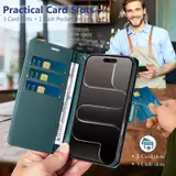 JHWVVTF Wallet Flip Case for iPhone Air, RFID-Blocking (Teal Green), view 3