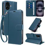 JHWVVTF Wallet Case for iPhone 16, RFID-Blocking, 3 Card Slots (Navy Blue), view 1