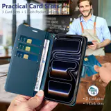 JHWVVTF Wallet Flip Case for iPhone 17 Pro, RFID-Blocking (Navy Blue), view 3