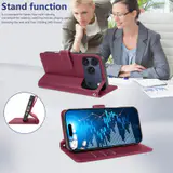 JHWVVTF Wallet Flip Case for iPhone 17 Pro Max, RFID-Blocking (Wine Red), view 5