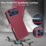 JHWVVTF Wallet Flip Case for iPhone 17 Pro Max, RFID-Blocking (Wine Red), view 6