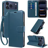 JHWVVTF Wallet Flip Case for iPhone 17 Pro Max, RFID-Blocking (Navy Blue), view 1