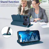JHWVVTF Wallet Flip Case for iPhone 17 Pro Max, RFID-Blocking (Navy Blue), view 5