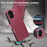 JHWVVTF Wallet Case for iPhone 17, RFID-Blocking, 3 Card Slots (Wine Red), view 6
