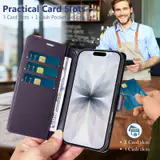JHWVVTF Wallet Case for iPhone 17, RFID-Blocking, 3 Card Slots (Purple), view 3