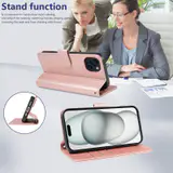 JHWVVTF Wallet Flip Case for iPhone 15 Plus, RFID-Blocking (Rose Gold), view 5