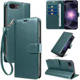 JHWVVTF Wallet Flip Case for iPhone 16E/17E, RFID-Blocking (Teal Green), view 1