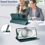 JHWVVTF Wallet Flip Case for iPhone 15 Plus, RFID-Blocking (Teal Green), view 5