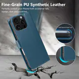 JHWVVTF Wallet Flip Case for iPhone 16 Pro, RFID-Blocking (Navy Blue), view 6