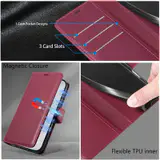 JHWVVTF Wallet Flip Case for iPhone 16 Plus, RFID-Blocking (Wine Red), view 7