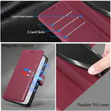 JHWVVTF Wallet Flip Case for iPhone 15 Pro, RFID-Blocking (Wine Red), view 7