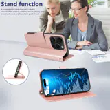 JHWVVTF Wallet Flip Case for iPhone 16 Pro Max, RFID-Blocking (Rose Gold), view 5
