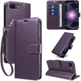 JHWVVTF Wallet Flip Case for iPhone 16E/17E, RFID-Blocking (Purple), view 1