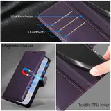 JHWVVTF Wallet Flip Case for iPhone 16E/17E, RFID-Blocking (Purple), view 7