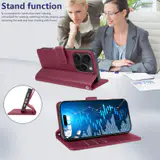 JHWVVTF Wallet Flip Case for iPhone 16 Pro, RFID-Blocking (Wine Red), view 5