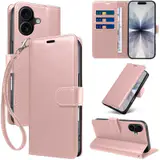 JHWVVTF Wallet Case for iPhone 17, RFID-Blocking, 3 Card Slots (Rose Gold), view 1