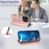 JHWVVTF Wallet Flip Case for iPhone 15 Pro, RFID-Blocking (Rose Gold), view 5