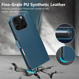 JHWVVTF Wallet Flip Case for iPhone 16 Pro Max, RFID-Blocking (Navy Blue), view 6