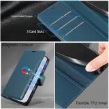 JHWVVTF Wallet Flip Case for iPhone 16 Pro Max, RFID-Blocking (Navy Blue), view 7