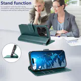 JHWVVTF Wallet Flip Case for iPhone 16 Pro Max, RFID-Blocking (Teal Green), view 5