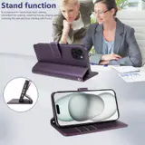 JHWVVTF Wallet Flip Case for iPhone 15 Plus, RFID-Blocking (Purple), view 5