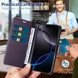 JHWVVTF Wallet Flip Case for iPhone 16 Pro Max, RFID-Blocking (Purple), view 3