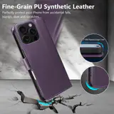 JHWVVTF Wallet Flip Case for iPhone 16 Pro Max, RFID-Blocking (Purple), view 6