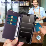 JHWVVTF Wallet Flip Case for iPhone Air, RFID-Blocking (Purple), view 3