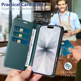 JHWVVTF Wallet Case for iPhone 17, RFID-Blocking, 3 Card Slots (Teal Green), view 3