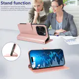 JHWVVTF Wallet Flip Case for iPhone 15 Pro Max, RFID-Blocking (Rose Gold), view 5