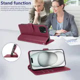 JHWVVTF Wallet Flip Case for iPhone 15 Plus, RFID-Blocking (Wine Red), view 5