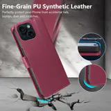 JHWVVTF Wallet Flip Case for iPhone 15 Plus, RFID-Blocking (Wine Red), view 6