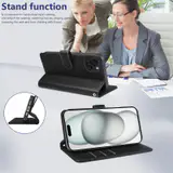 JHWVVTF Wallet Flip Case for iPhone 15 Plus, RFID-Blocking (Black), view 5