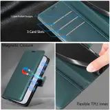JHWVVTF Wallet Flip Case for iPhone 17 Pro Max, RFID-Blocking (Teal Green), view 7