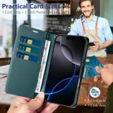 JHWVVTF Wallet Flip Case for iPhone 16 Pro, RFID-Blocking (Teal Green), view 3